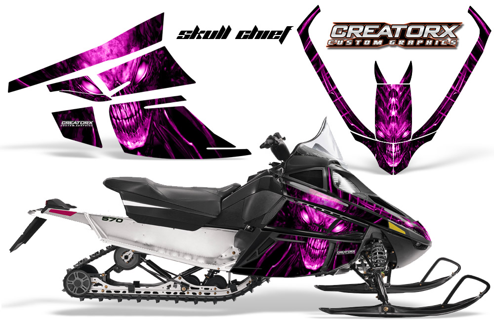 Arctic Cat F Series Graphics Kit Skull Chief sm Pink